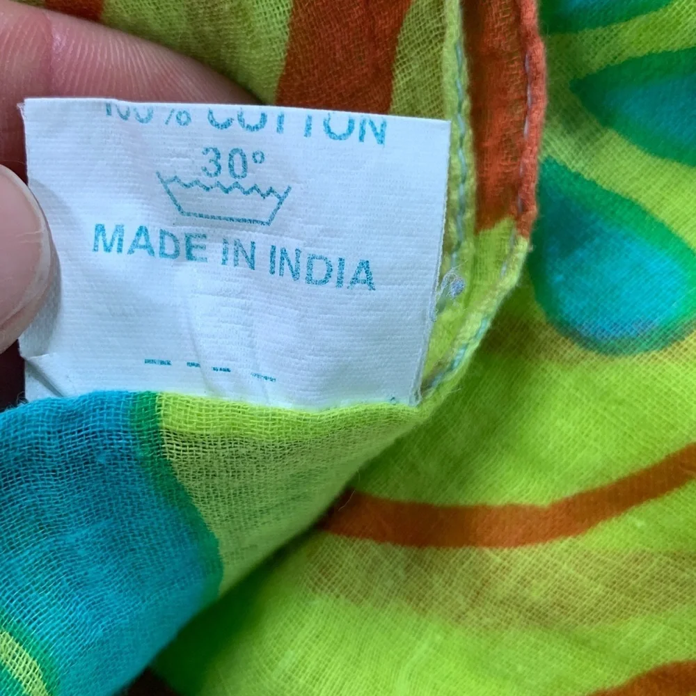 PHAS cotton fluorescent tribal Indian print scarf